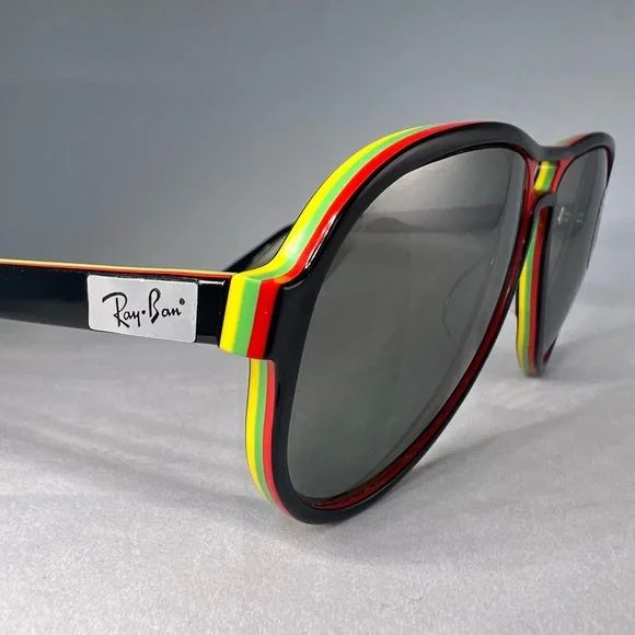 New Vintage B&L RayBan Vagabond G31 Mirror Black Red Green Yellow Sunglasses 1960 main image 3